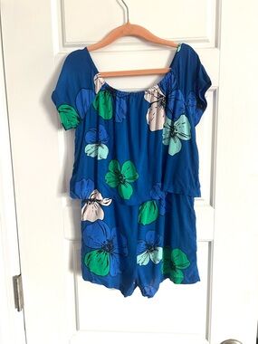 Chloé Kids Blue Floral Romper Size 5 - Excellent! As Seen on Harper Beckham
